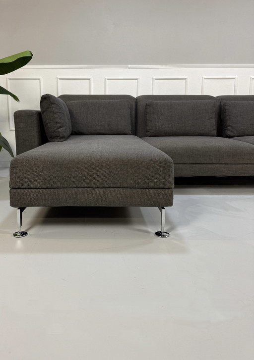 Brühl Moule hoekbank design slaapfunctie stoffen bank grijs