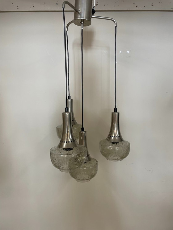 Image 1 of Suspension vintage unique RAAK Amsterdam – verre à bulles d'air, années 1960