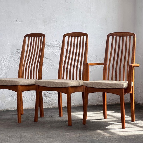Image 1 of Set of 6 Danish Dining Chairs with 2 Carvers