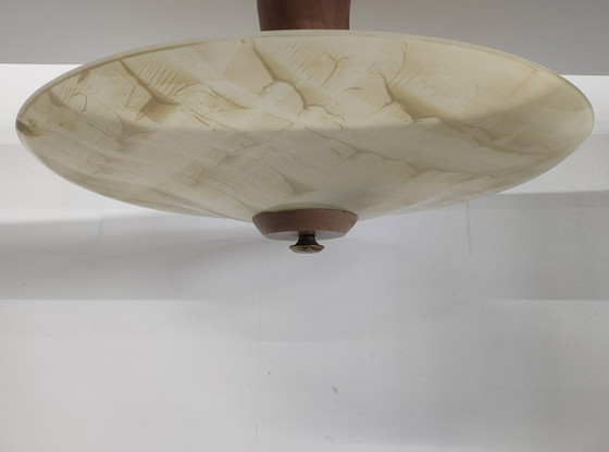 Image 1 of Vintage 50s/60s Scandinavian (style) large glass ceiling light