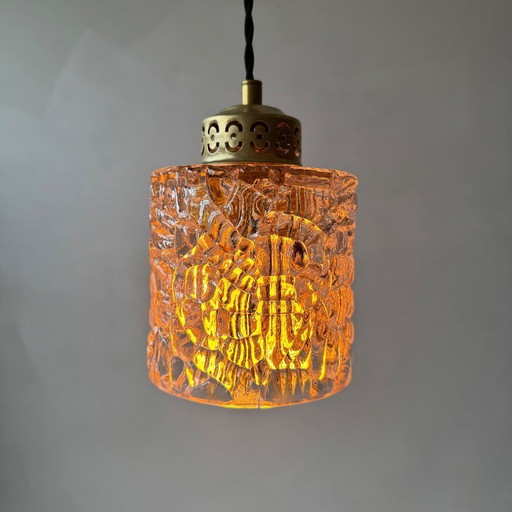 PAIR OF VINTAGE GLASS PENDANTS