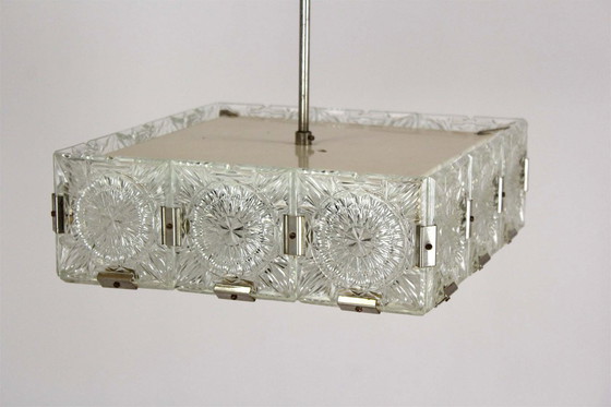 Image 1 of Vintage Sculptural Glass Pendant Lamp attributed to Kamenický Šenov, 1970s