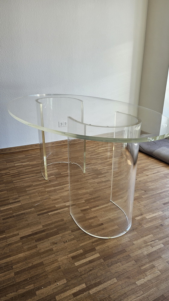 Image 1 of Dreamy Italian designer vintage acrylic glass dining table, Italy