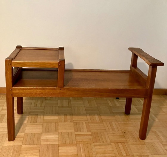 Image 1 of Oak telephone bench in perfect condition (50s-80s)