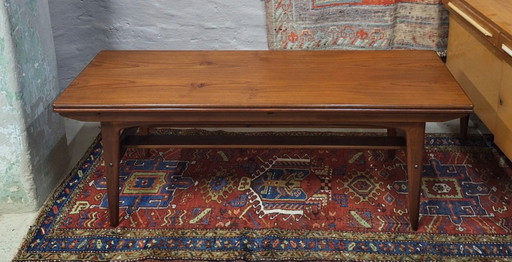 Teakhouten eettafel met metamorfose-effect, ontworpen door Kai Kristiansen, Denemarken, jaren 1960.
