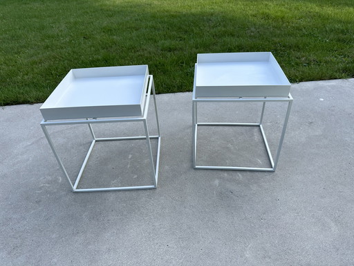 Hay Tray side tables, white, set of 2