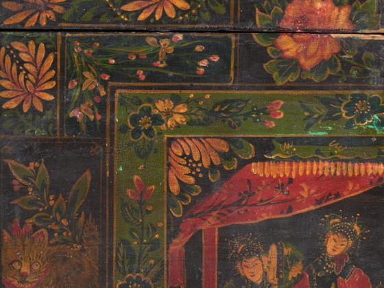 Baule antico dipinto in legno di pino – Cina, circa 1900 – Armadi contenitori, Iron (photo 39 of 40)