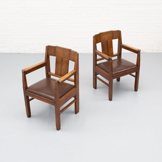 Art Deco Chair 30s – Dining chairs, Wood, Leather (photo 3 of 21)