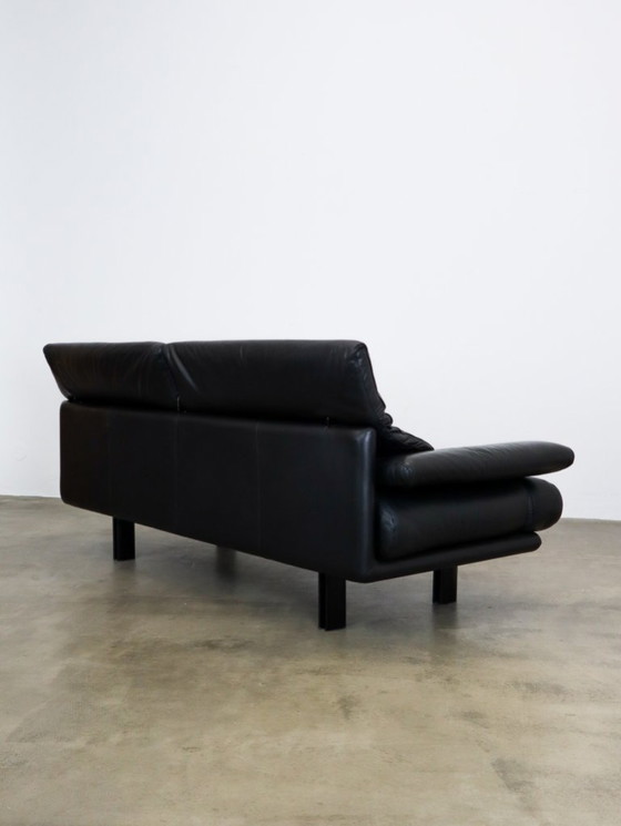 Image 1 of Vintage Alanda Sofa Black Leather 210cm by Paolo Piva for B&B Italia 1980s