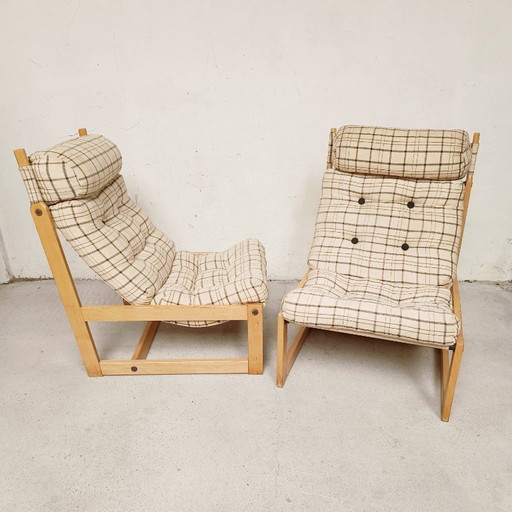 Paire de fauteuils lounge, 1980s