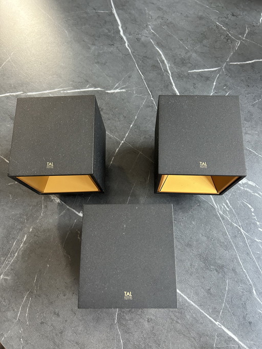 3x TAL Wandlamp zwart/goud