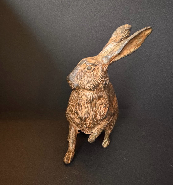 Original Bronze Sculpture 'Lièvre' (Hare), Pierre Chenet (lost wax), Brown (photo 3 of 8)