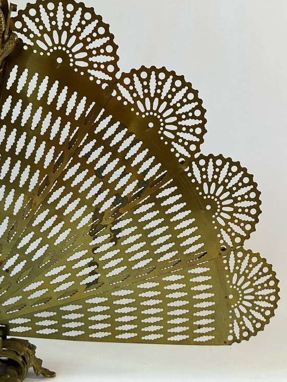 Paravent de cheminée vintage en laiton français en forme de paon, début à milieu du XXe siècle – Objets déco (photo 6 of 11)