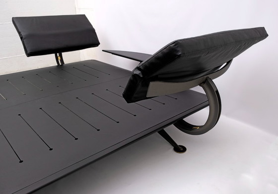 Image 1 of Cama de matrimonio Paolo Piva King-Size de latón y acero "Adia" de B&B, años 80