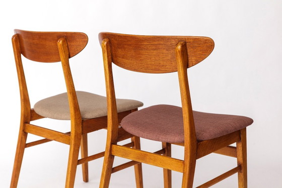 Image 1 of Set di 4 sedie da pranzo in teak danese di Farstrup Møbler - anni '60, tappezzeria nuova, spedizione in tutto il mondo