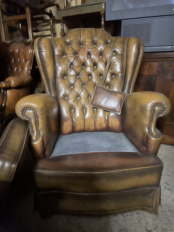 Image 1 of Chesterfield Fauteuil Leder