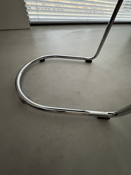 Image 1 of Tabouret Gispen 412 chromé avec cuir noir