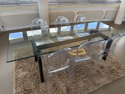 LC6 Le Corbusier Cassina Origineel met certificaat – eettafels, Glass, Metal (photo 2 of 5)