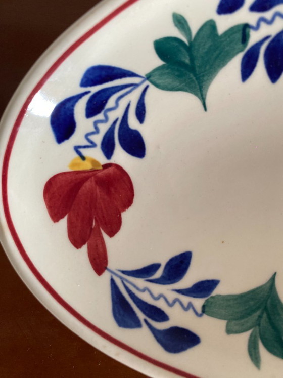 Antique Petrus Regout Maastricht “Boerenbont” Oval Serving Platter – C. 1900 – Crockery, Porcelain (photo 7 of 8)