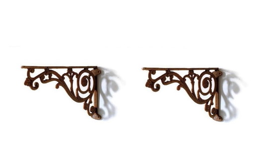 Image 1 of Satz aus vier klassischen Regalträgern aus Gusseisen