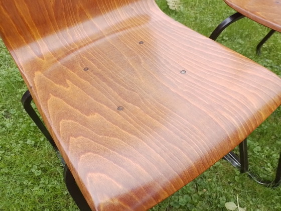 2 x Thur-op-seat plywood chairs – Dining chairs, Metal (photo 5 of 8)