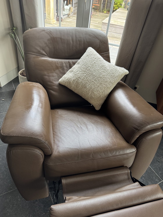 Image 1 of Lederen elektrische relax zetel