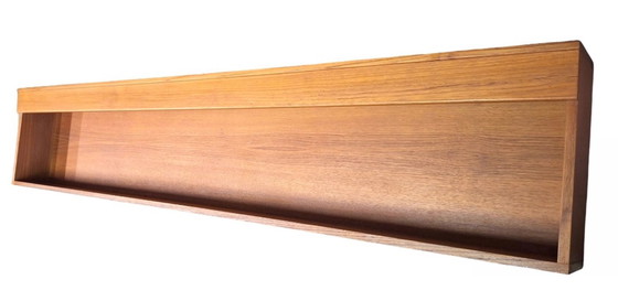 Image 1 of Credenza galleggiante extra lunga / Scaffale a muro in teak 210 cm, Danimarca anni '60
