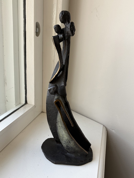 Image 1 of Renée van Leusden (Netherlands, 20th century) Stylized bronze sculpture – Standing female figure Signed and dated 1995