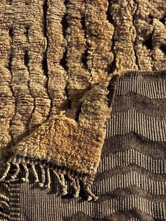 Image 1 of Modern Moroccan Mrirt Rug 210x300 cm– Cream Wool Texture Design – Handmade in Morocco