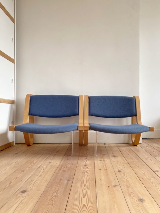 Vintage 4 Danish Wall Chairs + 1 Table Magnus Olesen – Chairs and lounge chairs, Textile, Wood (photo 13 of 14)