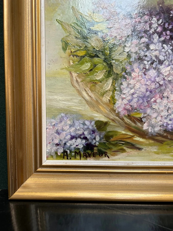 A. Mayeur Lilacs still life – Paintings & Drawings, Wood (photo 4 of 6)