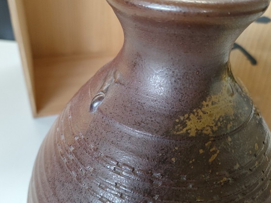 Image 1 of Vintage Japanse keramiek Tamba Tachikui Ware vaas van pottenbakker Keiichi Shimizu