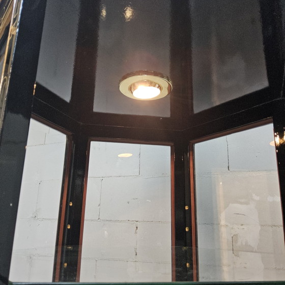 Vitrine Chinoise Vintage Toit Pagode (Éclairage) Armoire Bohème – Wood, Glass (photo 7 of 15)