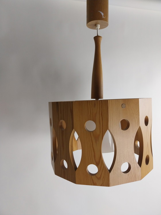 Image 1 of 1 x Swedish pine pendant lamp AB Nordisk Ostersund 1960s