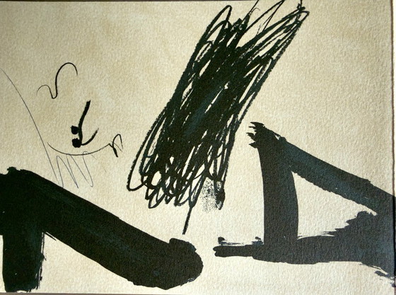 Antoni TÀPIES (1923-2012), Litografia originale, Biglietto d'auguri Maeght 1973, Litografie e stampe, Carta (foto 3 di 5)