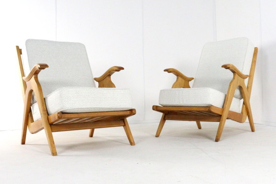 Image 1 of Set of 2 oak vintage armchairs 'Nederweert' vintage