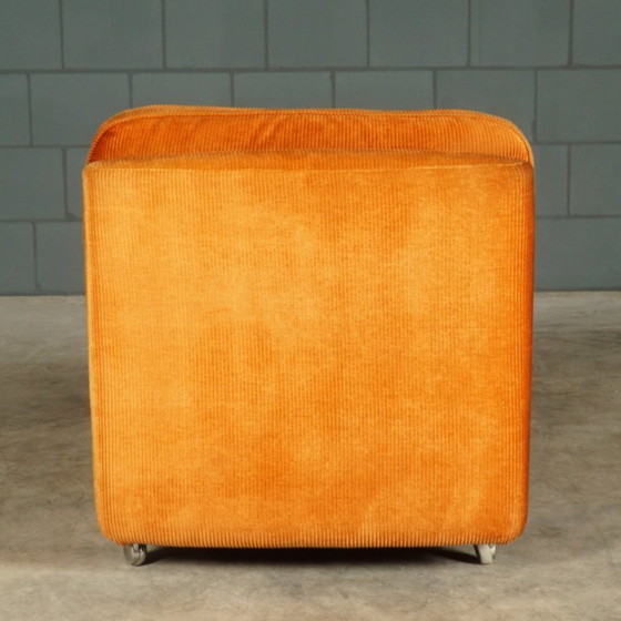 Image 1 of Gruppo di sedute modulari di metà secolo - velour arancione - anni '70