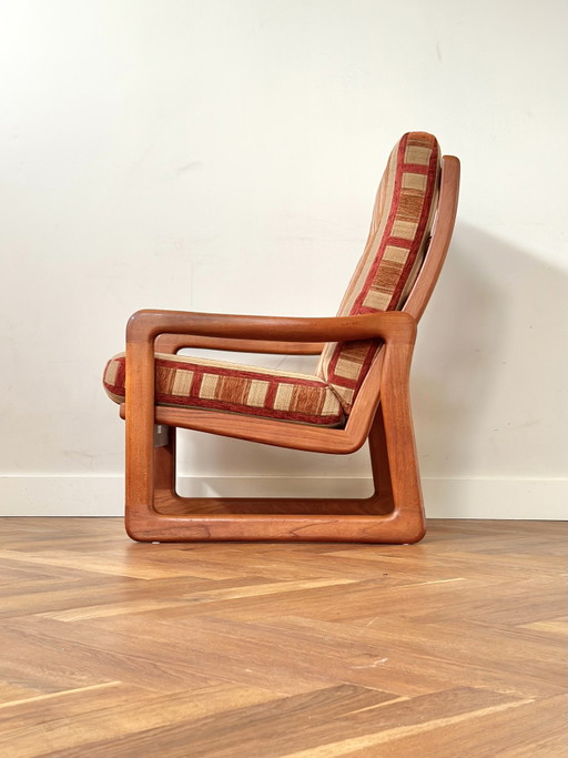 Poltrona vintage di design danese EMC in legno di teak, anni '50/'60/'70 – fauteuils, Wood, Textile