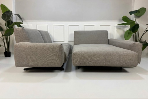 Canapé d'angle design Rolf Benz 50 en tissu gris