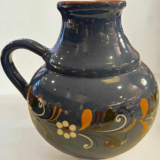 Image 1 of Blue jug, hand-potted and hand-painted by Töpferstudio Seelscheider