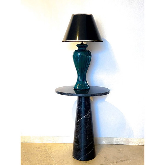 Image 1 of Vintage green lacquered porcelain table lamp, Italy 1970s
