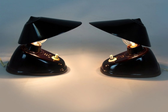 Image 1 of Bauhaus Bakelite Table Lamps from Esc, 1940s, Set of 2