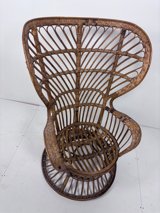 Image 1 of Vintage Peacock Chair Rattan Bamboo