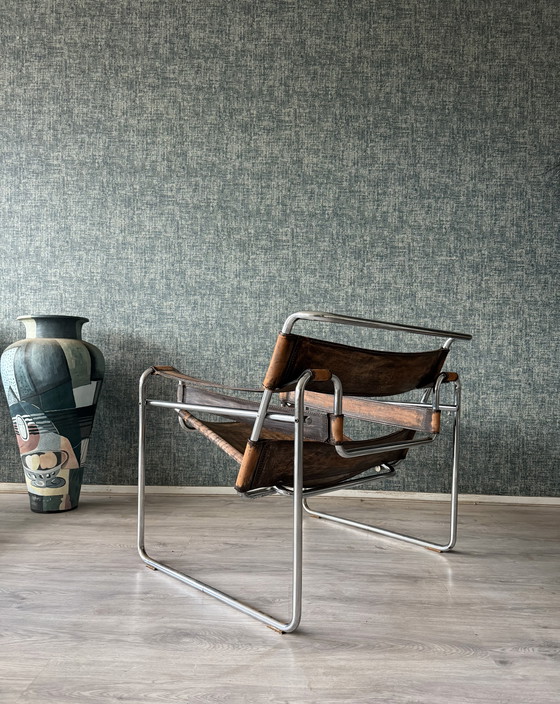 Image 1 of Vintage Marcel Breuer, sedia Wassily, patinata, Italia - anni '60