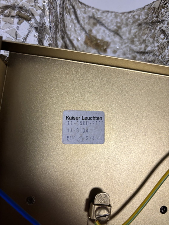 Image 1 of ¡Nuevo en caja! Juego de 2 lámparas de pared Kaiser Leuchten (modelo 11-1560-2111), cristal de Murano texturizado.