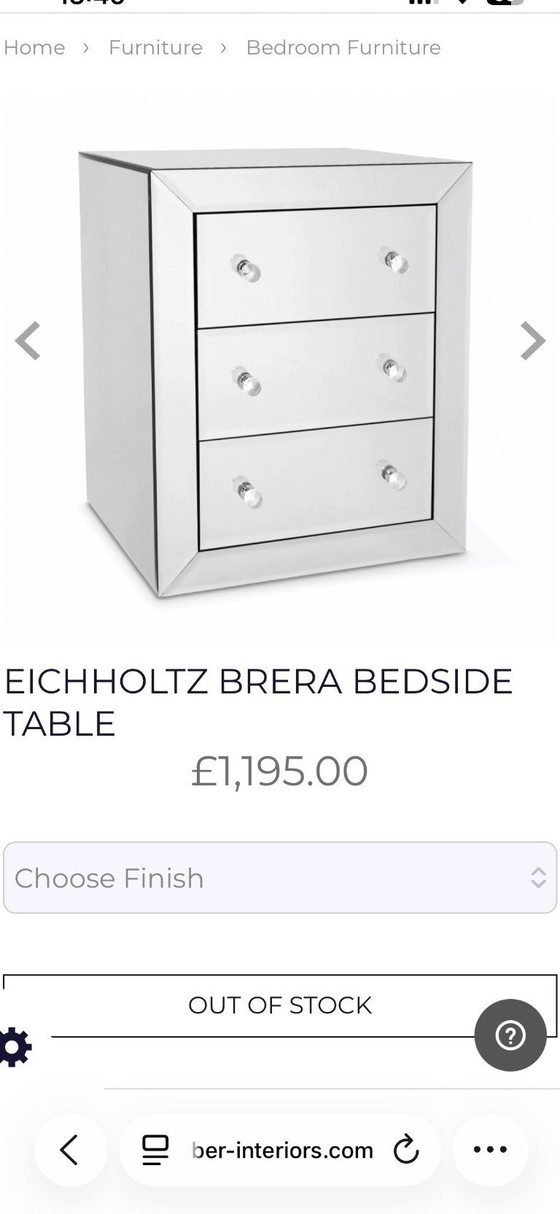 Image 1 of Eichholtz Brera Bedside Table – Mirrored – 3 lades – zeldzaam model