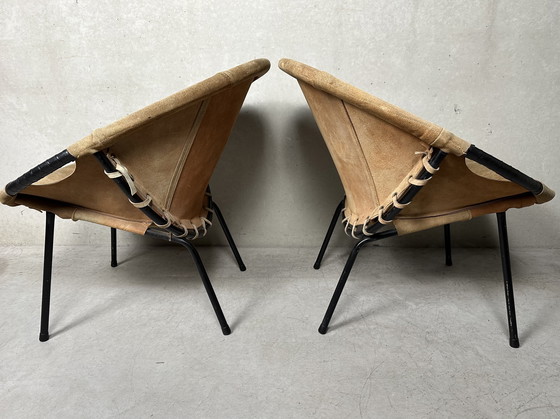 Image 1 of 2x Vintage Ballonstoelen - Lusch Erzeugnis - 1960’s