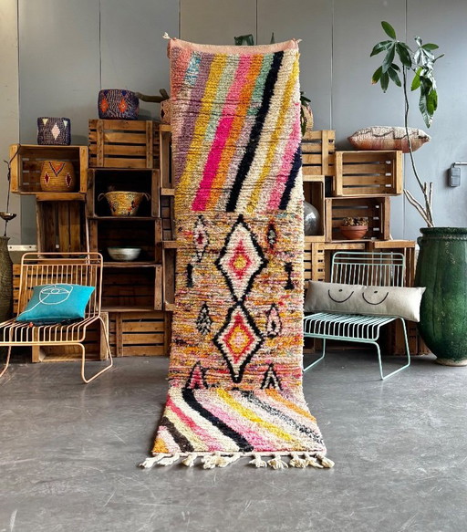 Berber Moroccan Runner Rug 80X300 cm – Handmade Wool Hallway Rug, Long Narrow Runner