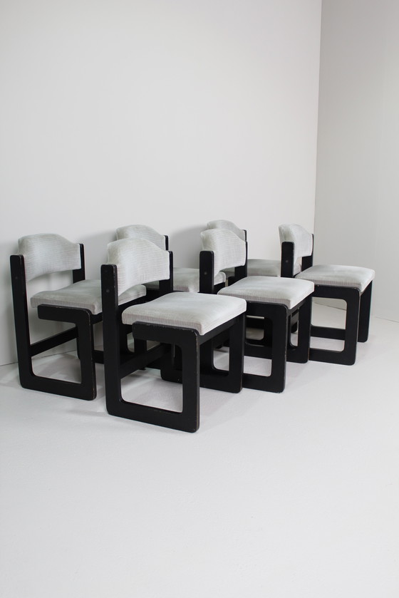 Image 1 of 6X Vintage Dining Chairs - Brutalist 1970s