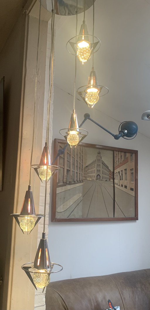 Lámpara Kingston Space Cascade con esferas de cristal de Murano